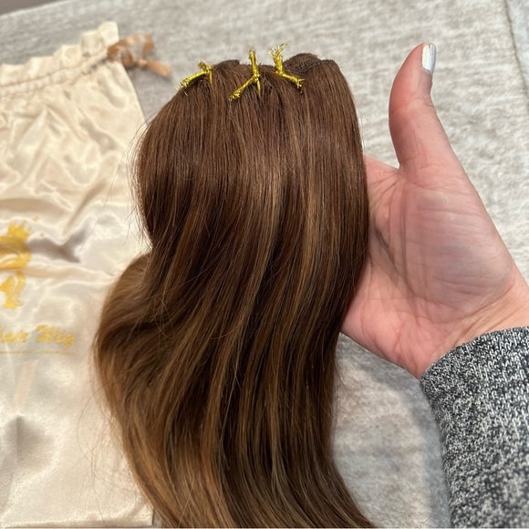 14” Chocolate Brown to Caramel Blonde 4/27 Clip In Human Hair Extensions 120g ME - Picture 13 of 13
